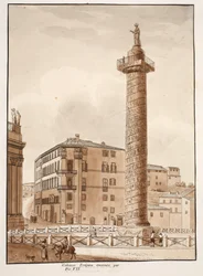 Trajanssäule, umgeben von einem Zaun von Pius VII.